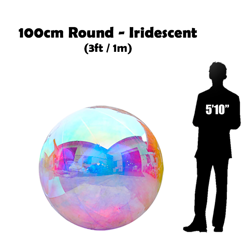 Inflatable Shiny Mirror Ball Sphere - Iridescent - 3ft/ 100cm