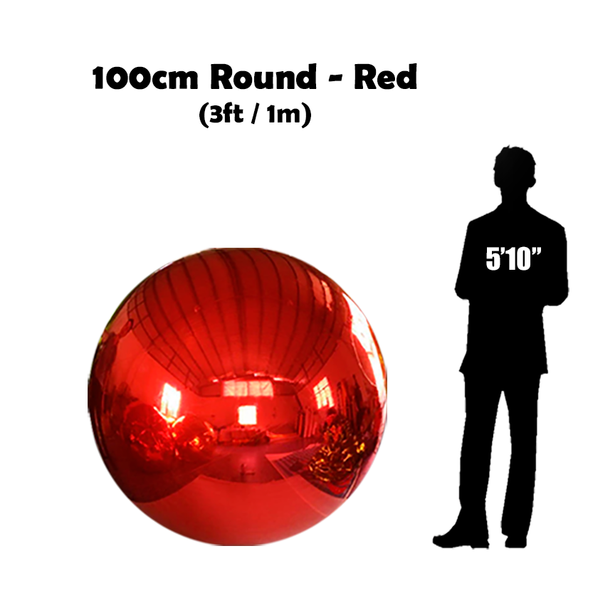 100cm Big red ball beside 5'10 guy silhouette