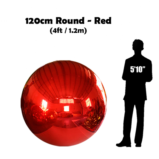 120cm Big red ball beside 5'10 guy silhouette