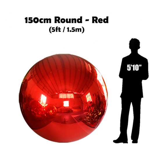 150cm Big red ball beside 5'10 guy silhouette