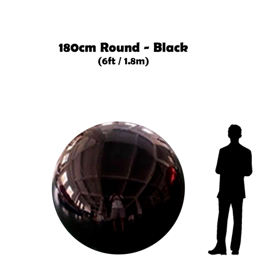 180 cm Big Black ball beside 5'10 guy silhouette