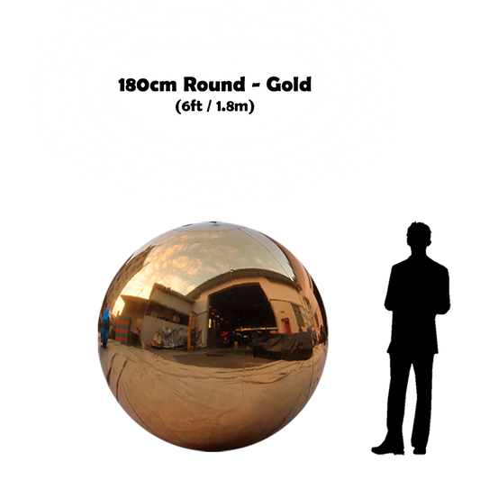 180cm Big gold ball beside 5'10 guy silhouette