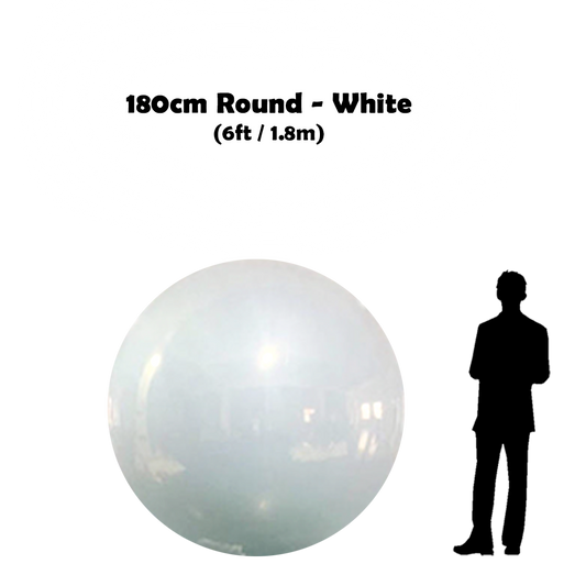 180 cm Big White ball beside 5'10 guy silhouette