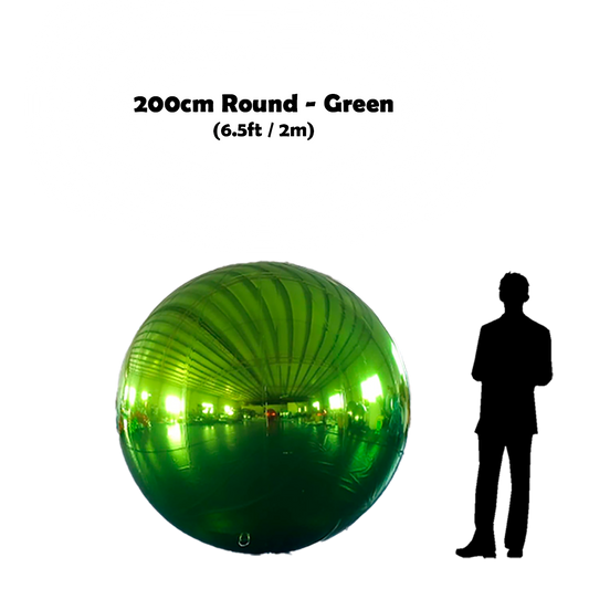 200cm Big Green ball beside 5'10 guy silhouette