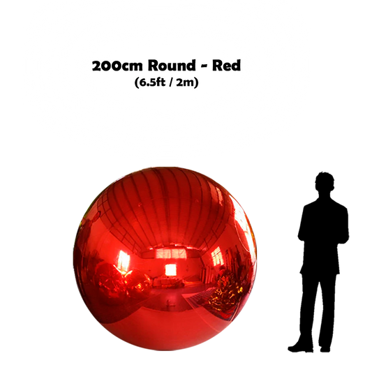 200cm Big red ball beside 5'10 guy silhouette