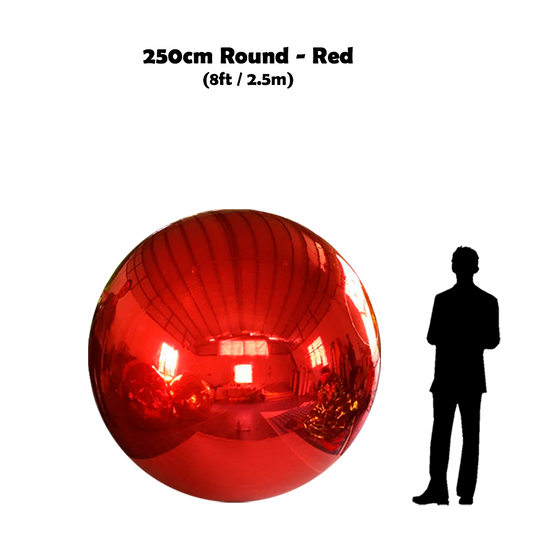 250cm Big red ball beside 5'10 guy silhouette