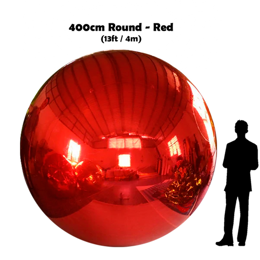 400cm Big red ball beside 5'10 guy silhouette
