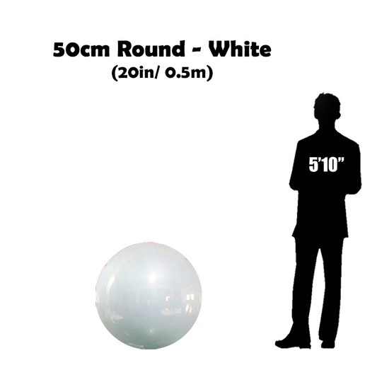 Buy Inflatable 50 centimeters Shiny Round White Sphere