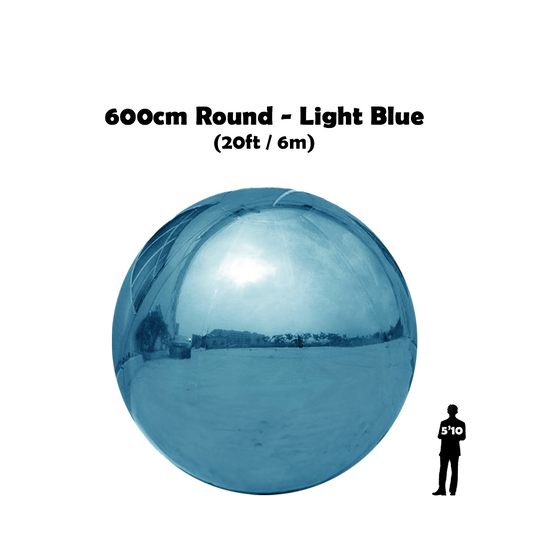 600cm light blue round big shiny ball