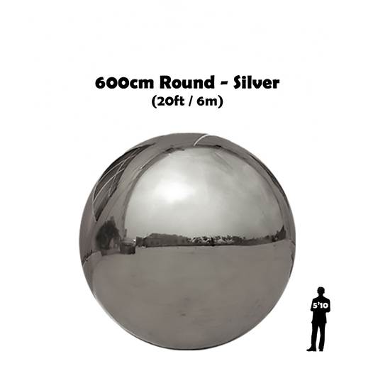 600cm silver round big shiny ball