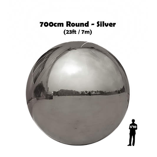 700cm silver round big shiny ball