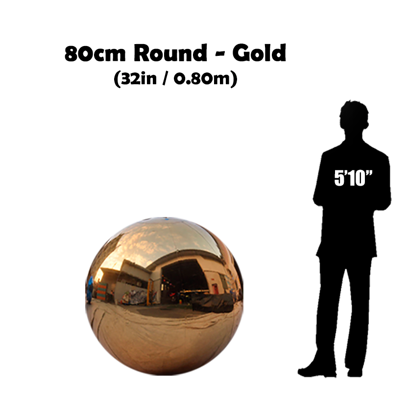 80cm Big gold ball beside 5'10 guy silhouette