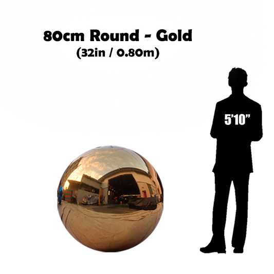 80cm Big gold ball beside 5'10 guy silhouette