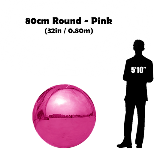 80 cm Big Pink ball beside 5'10 guy silhouette