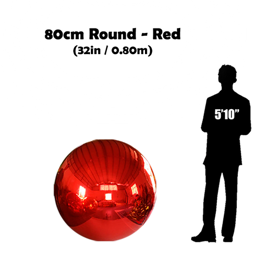 80cm Big red ball beside 5'10 guy silhouette