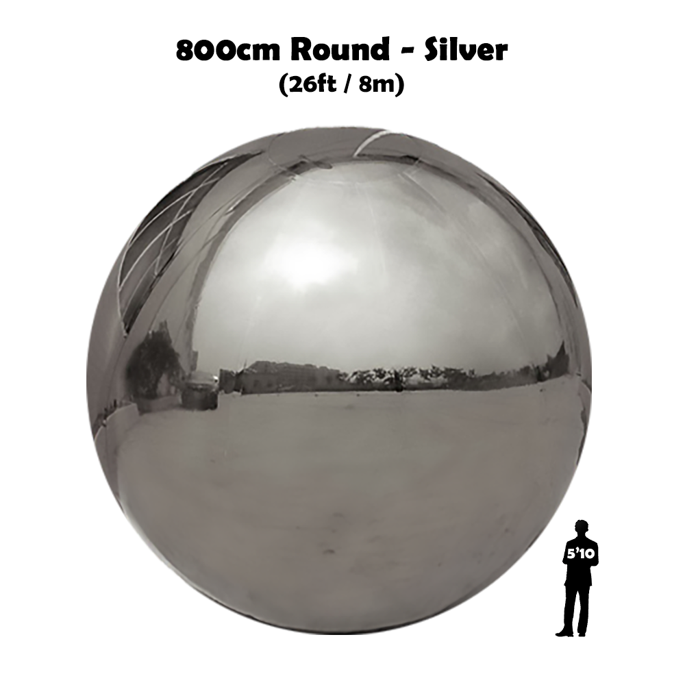 800cm silver round big shiny ball