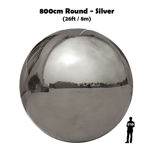 800cm silver round big shiny ball