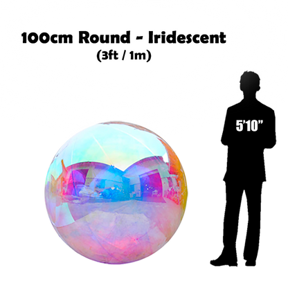 Inflatable Shiny Mirror Ball Sphere - Iridescent - 3ft/ 100cm