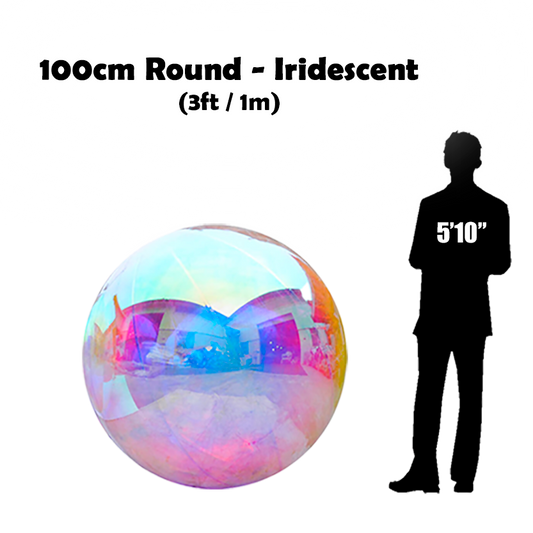 Inflatable Shiny Mirror Ball Sphere - Iridescent - 3ft/ 100cm
