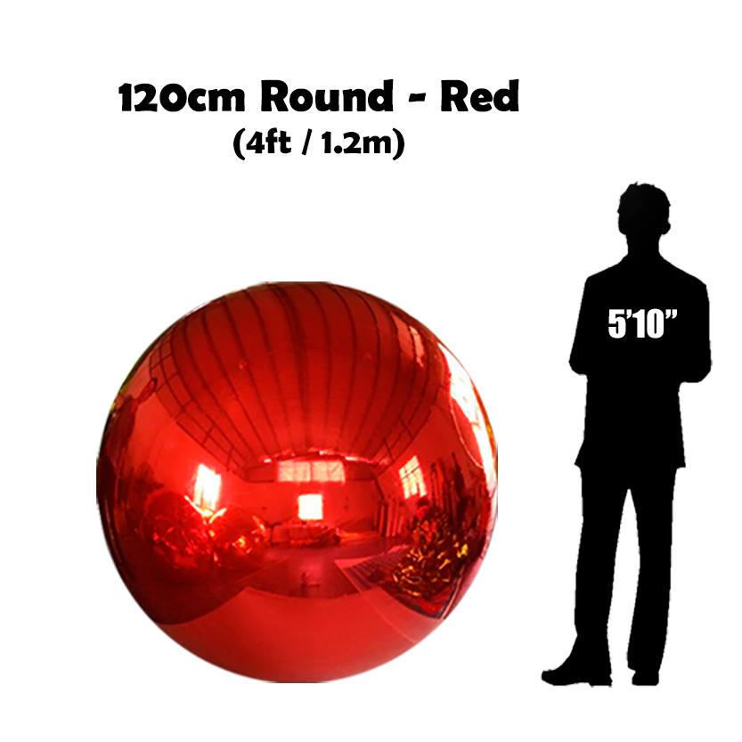 120cm Big red ball beside 5'10 guy silhouette 