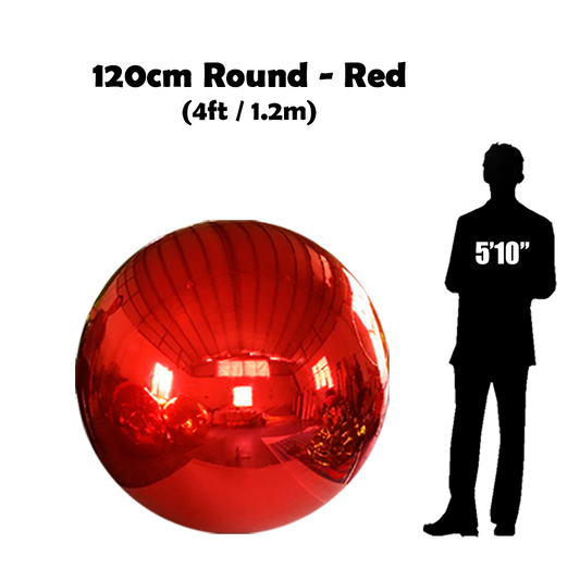 120cm Big red ball beside 5'10 guy silhouette 