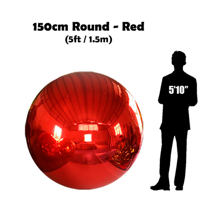 150cm Big red ball beside 5'10 guy silhouette 