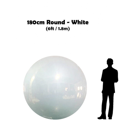 180 cm Big White ball beside 5'10 guy silhouette 