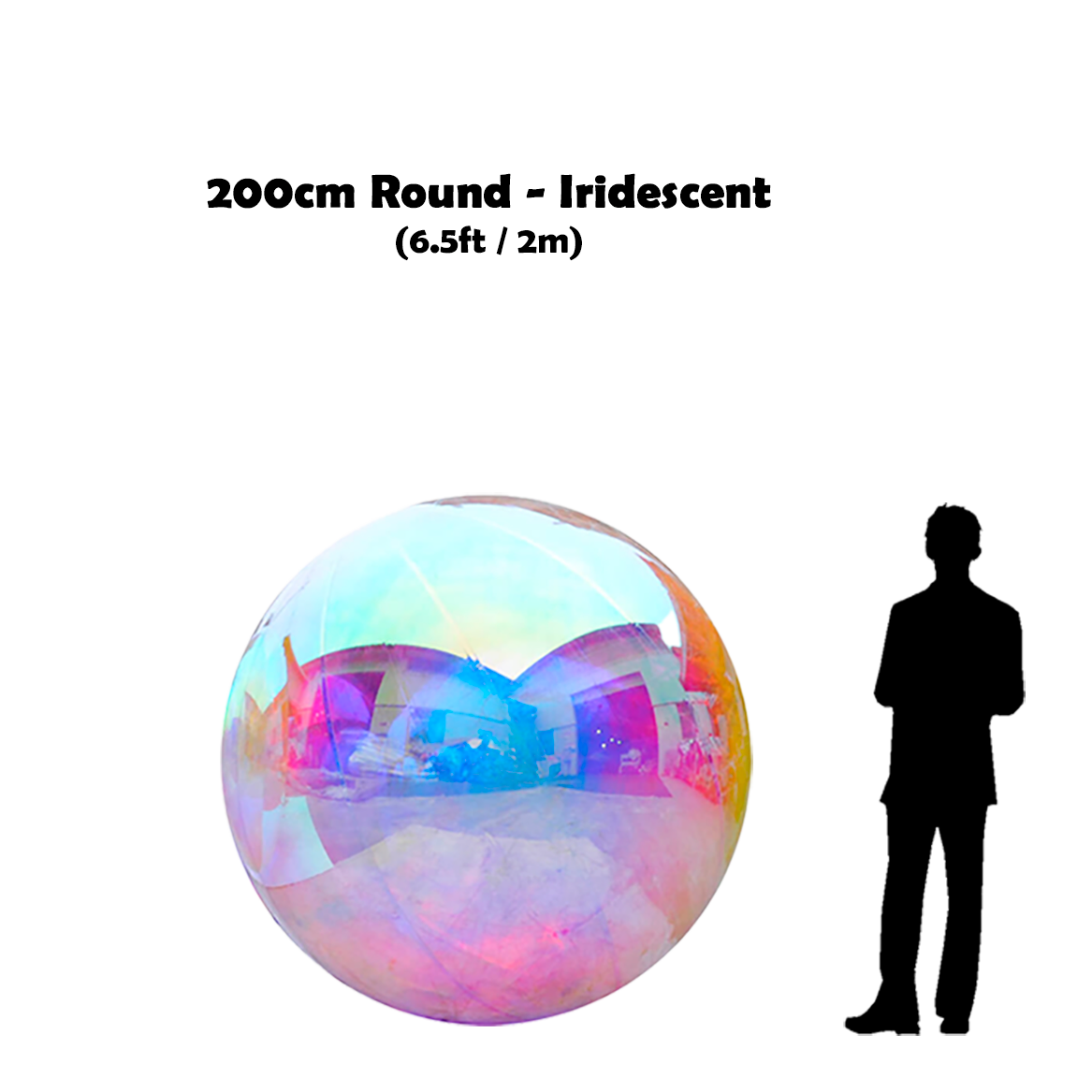 Buy Inflatable Shiny Mirror Ball Sphere - Iridescent- 6.5ft/ 200cm ...