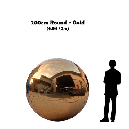 200cm Big gold ball beside 5'10 guy silhouette 