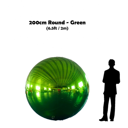 200cm Big Green ball beside 5'10 guy silhouette 