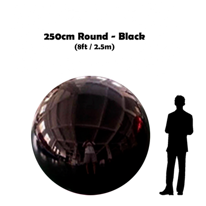 250 cm Big Black ball beside 5'10 guy silhouette 