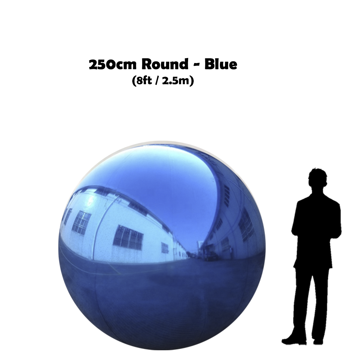 Buy Inflatable Shiny Mirror Ball Sphere - Blue - 8ft / 250cm – Party Source