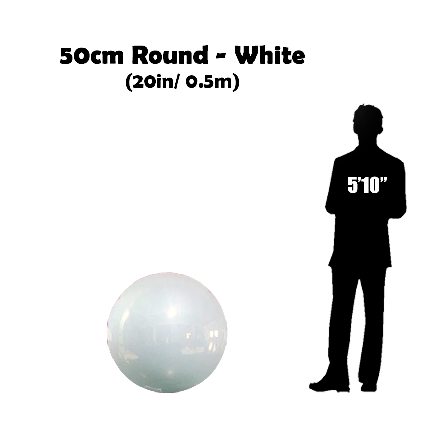 Buy Inflatable 50 centimeters Shiny Round White Sphere