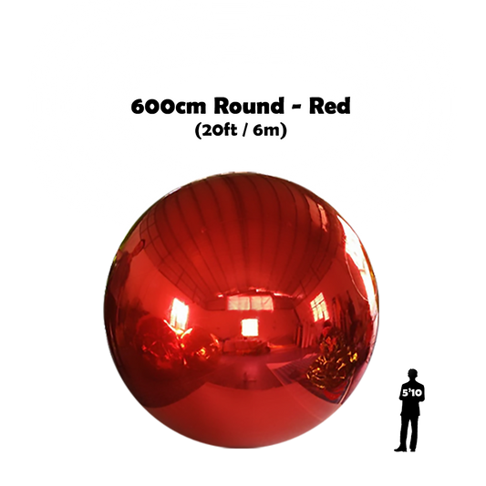 20 feet red shiny round ball