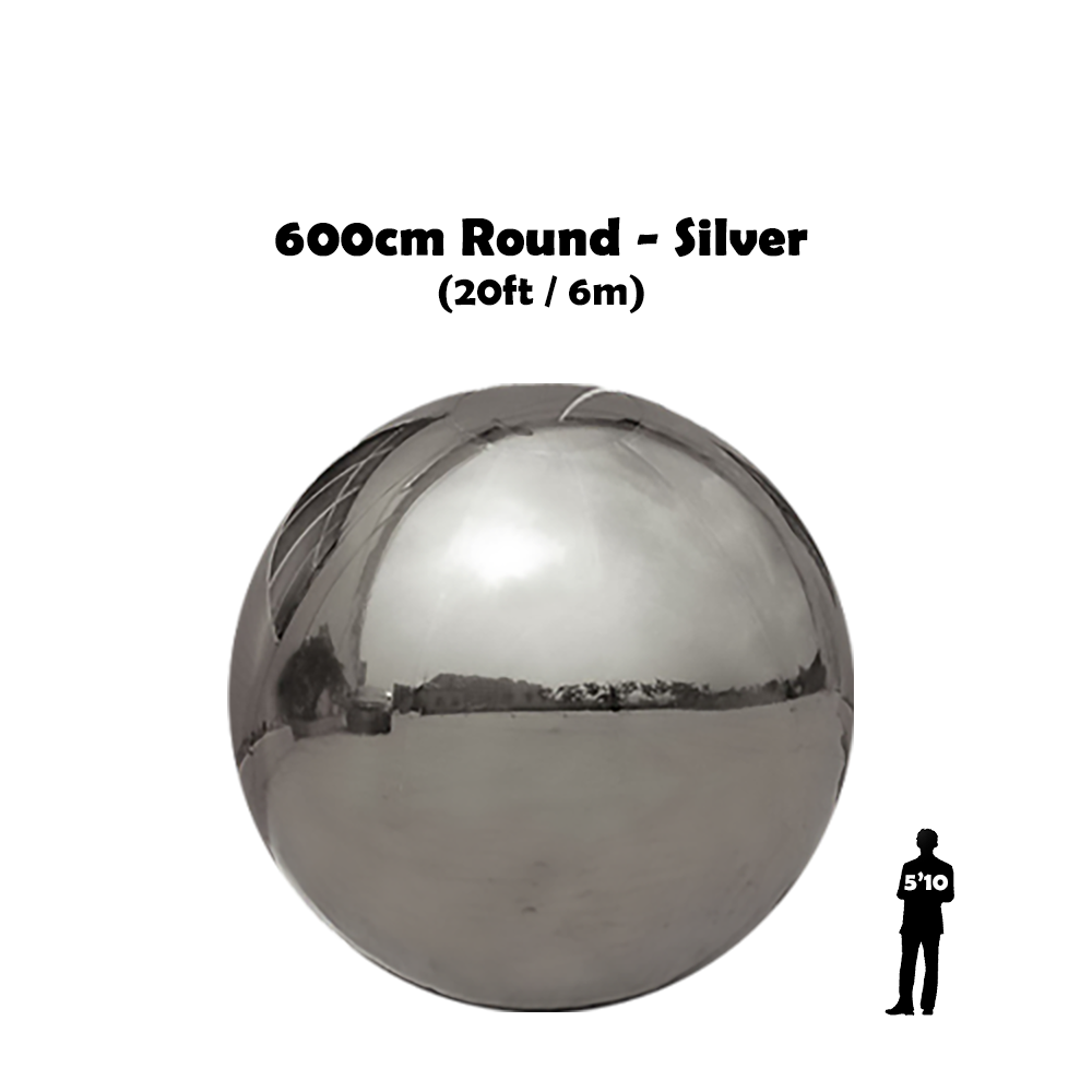 600cm silver round big shiny ball
