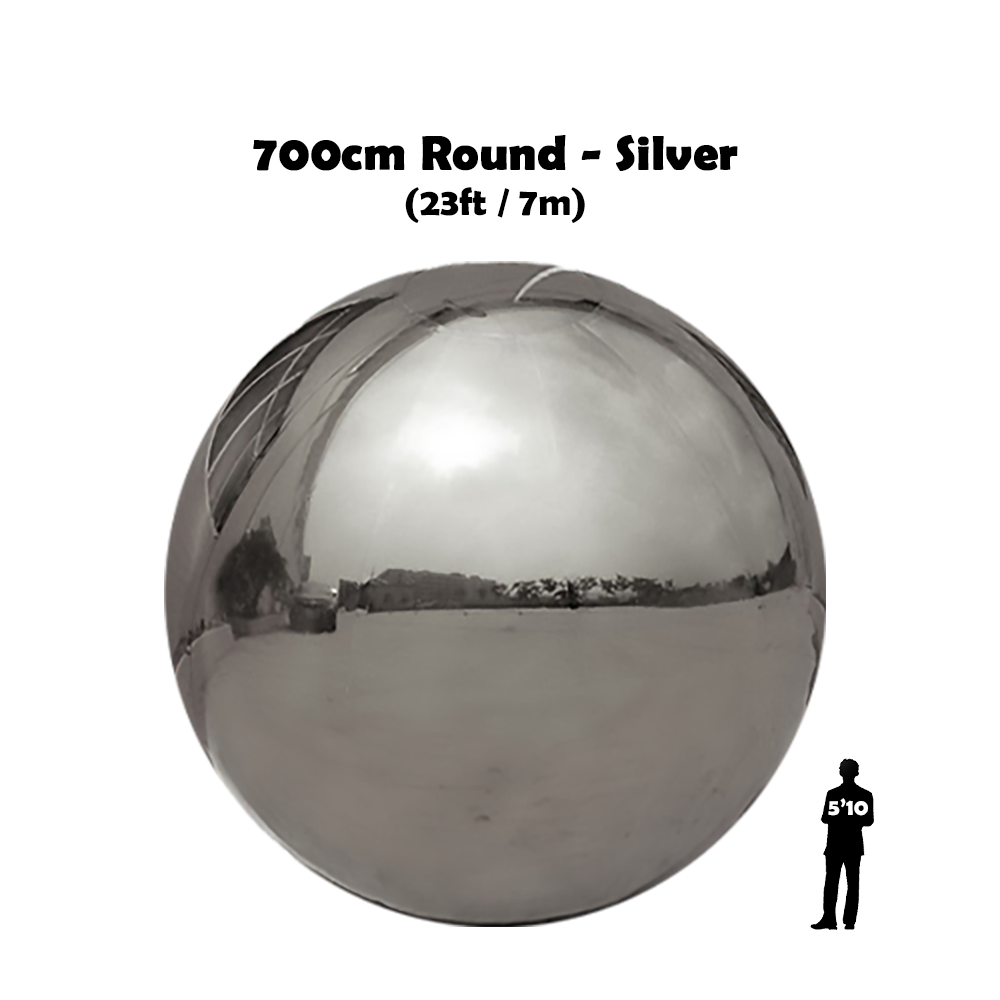 700cm silver round big shiny ball