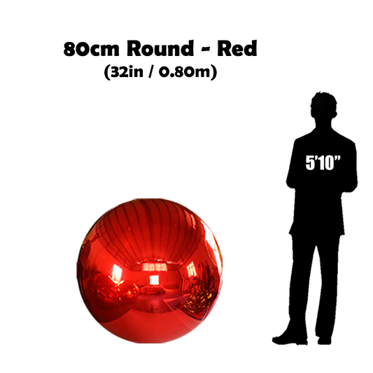80cm Big red ball beside 5'10 guy silhouette 