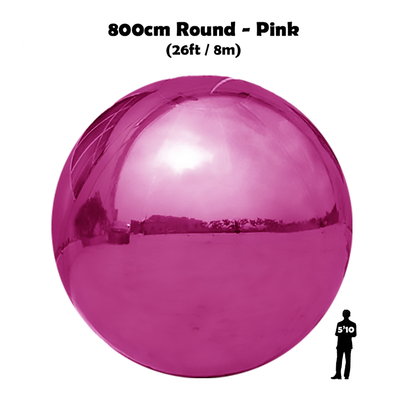Buy Inflatable Shiny Mirror Ball Sphere - Pink - 26ft/ 800cm – Party Source