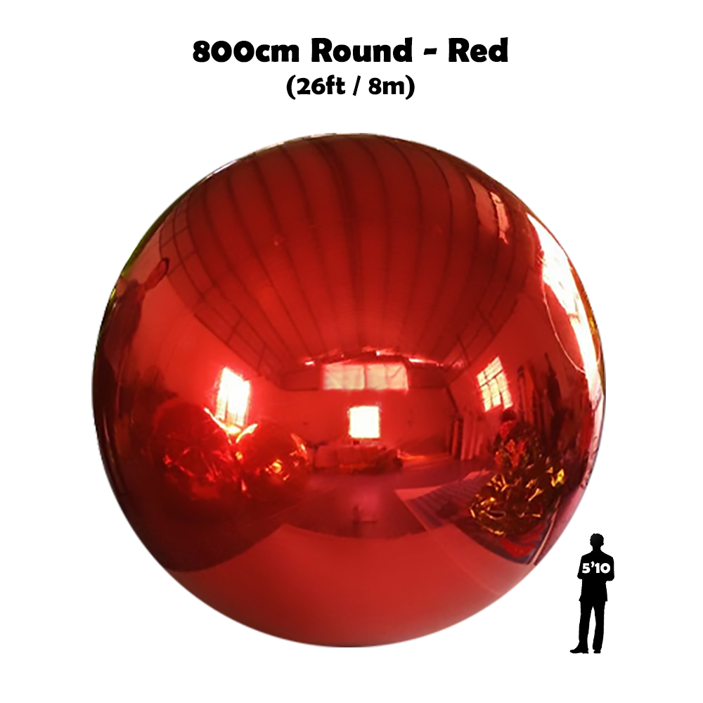 26 feet red shiny ball