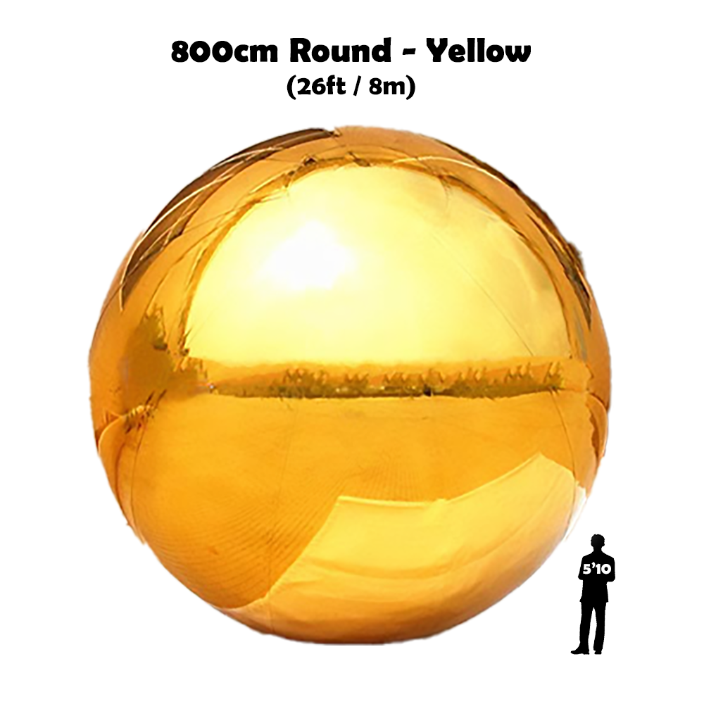 800cm Round Yellow Shiny Ball