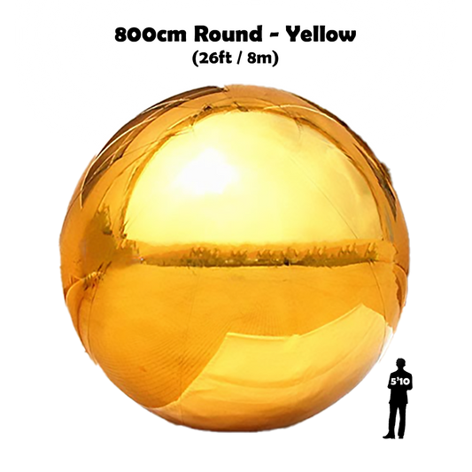 800cm Round Yellow Shiny Ball